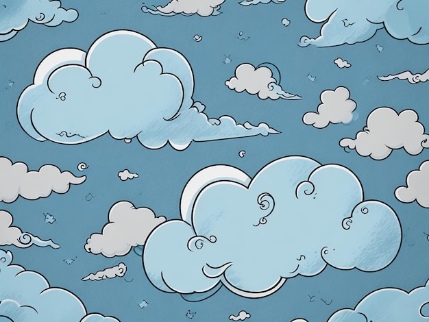 Foto el fondo de la ilustración del patrón de nubes