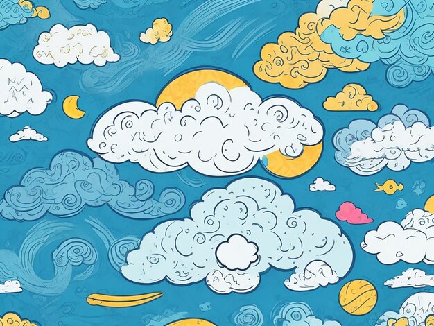 El fondo de la ilustración del patrón de nubes