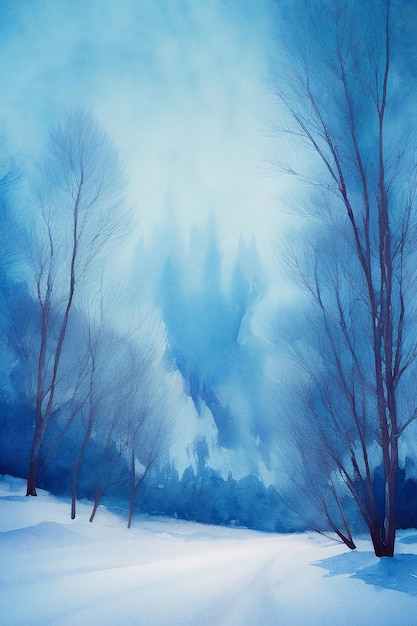 Fondo de ilustraciones de paisaje de invierno