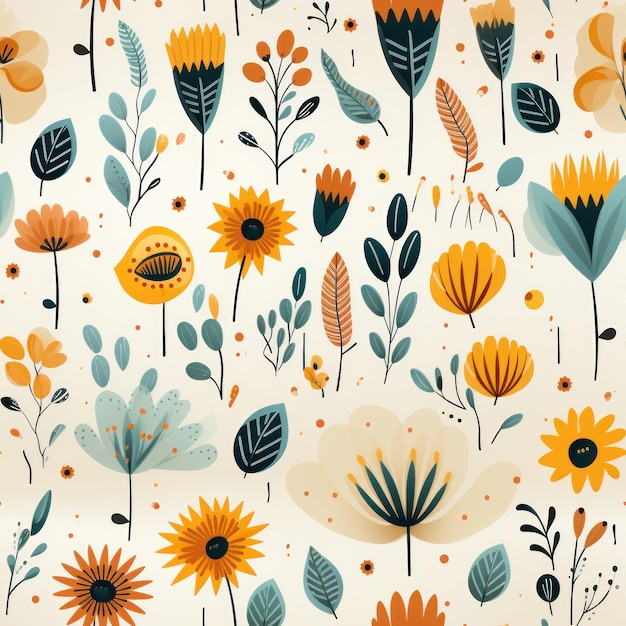 Fondo ilustrado de girasoles