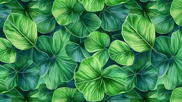 Fondo de imagen de cuatro hojas verdes de trébol de la suerte Imagen generada por AI