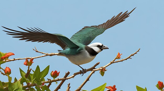 Foto el fondo de la imagen de un pájaro hermoso