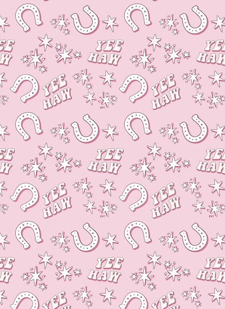 El fondo de la imagen de patrón del paquete de papel PINK COWGIRL