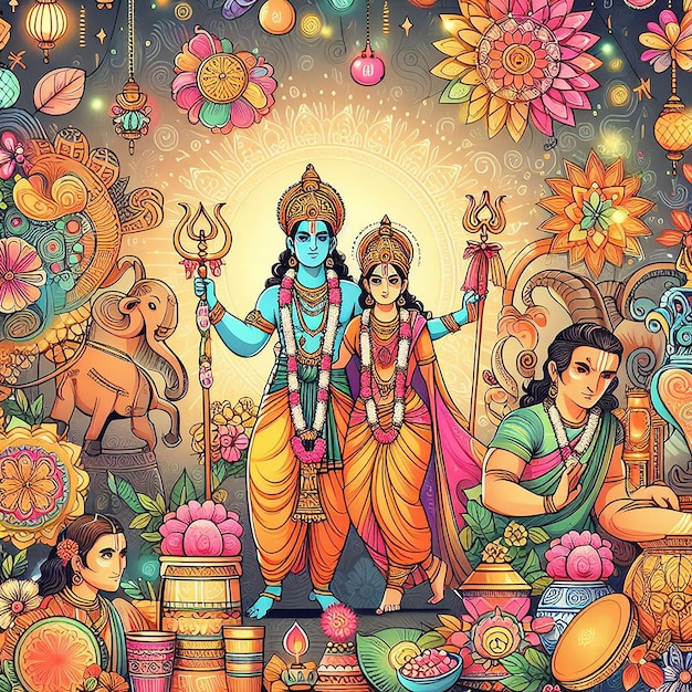 El fondo de la imagen de Ram Navami