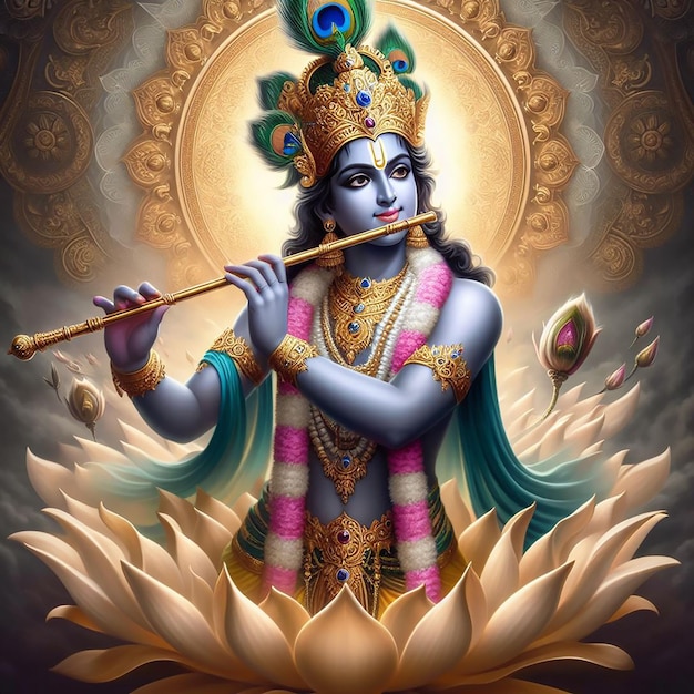 El fondo de la imagen del Señor Krishna