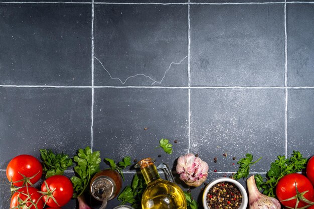 Fondo de ingredientes de cocina