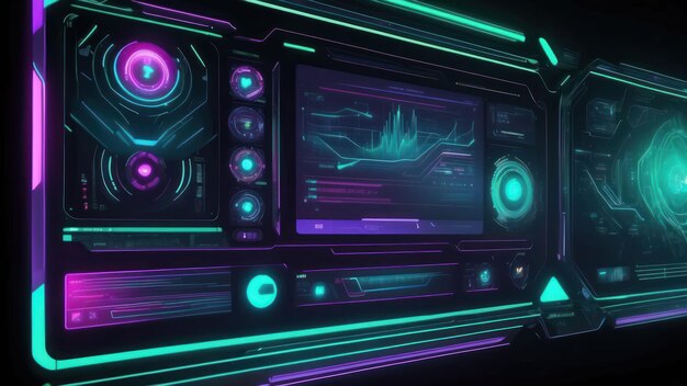 Fondo de interfaz cibernética futurista con elementos holográficos perfectos para conceptos tecnológicos