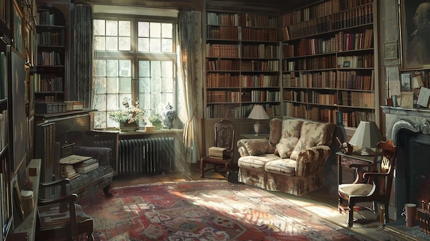 fondo interior de la habitación generado por ai