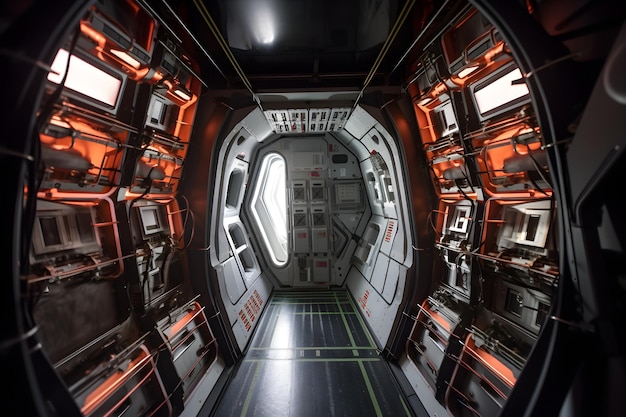 Fondo interior de nave espacial realista 3d