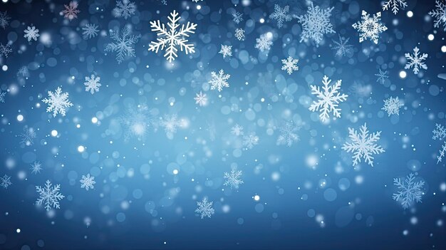 Fondo de invierno con copos de nieve concepto de Navidad y Año Nuevo
