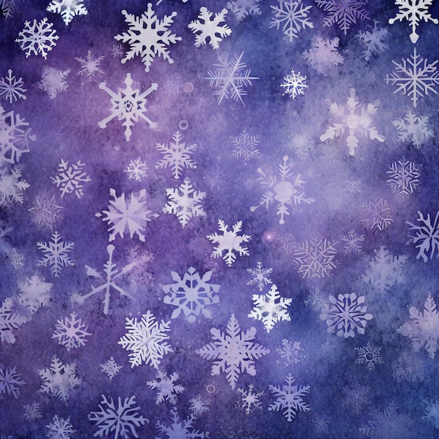 Foto fondo de invierno con copos de nieve textura de acuarela