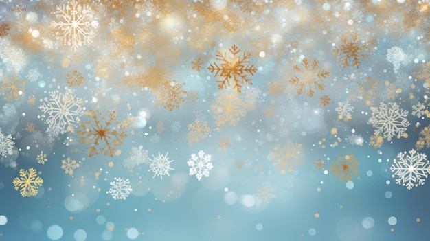 Fondo de invierno con copos de nieve