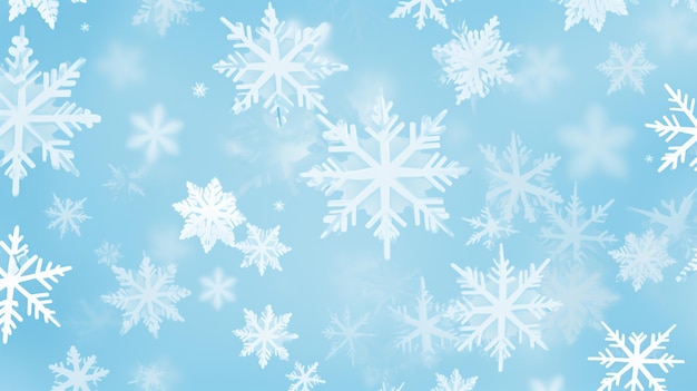 Fondo de invierno con copos de nieve