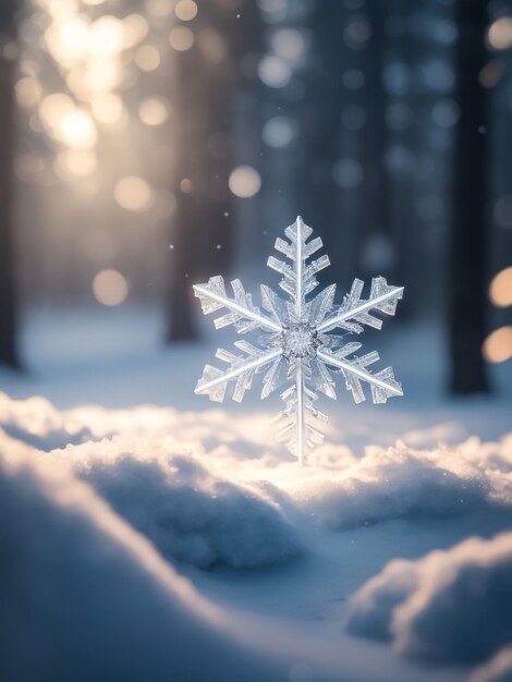 Foto fondo de invierno flocos de nieve en la nieve