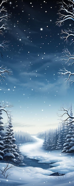 El fondo de invierno del tema de la nieve dramática mágica