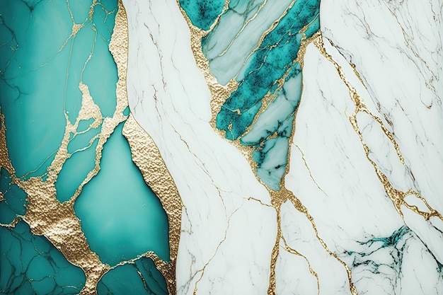 Fondo de invitación de fondo blanco y dorado turquesa de mármol abstracto