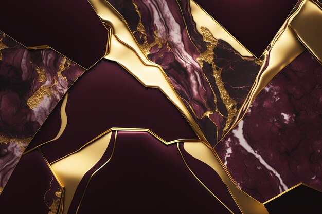 Fondo de invitación de fondo de mármol burdeos y oro abstracto