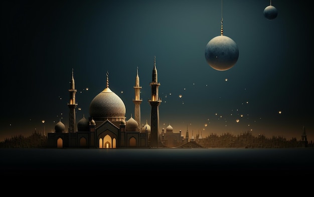 Fondo islámico adecuado para saludos de Eid Fitr Adha Muharram Ramadán