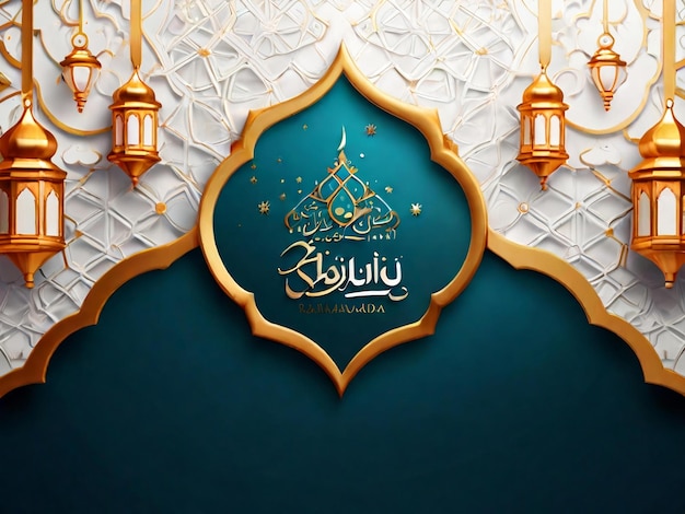 Fondo islámico de Ramadán eid mubarak generado por IA