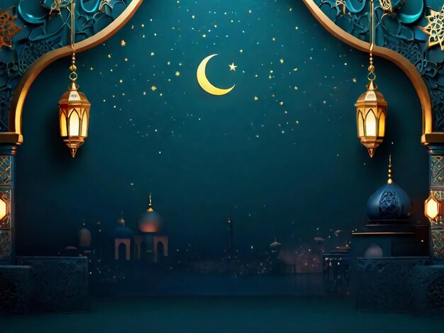 Fondo islámico de Ramadán eid mubarak generado por IA