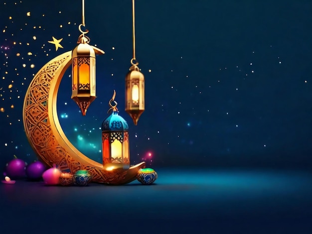 Fondo islámico de Ramadán eid mubarak generado por IA