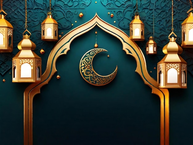 Fondo islámico de Ramadán eid mubarak generado por IA