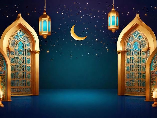 Fondo islámico de Ramadán eid mubarak generado por IA