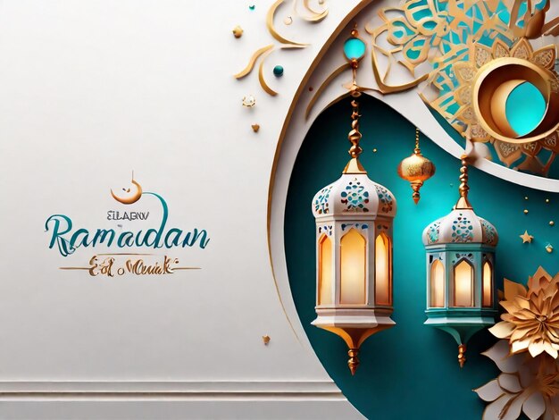 Foto fondo islámico de ramadán eid mubarak generado por ia
