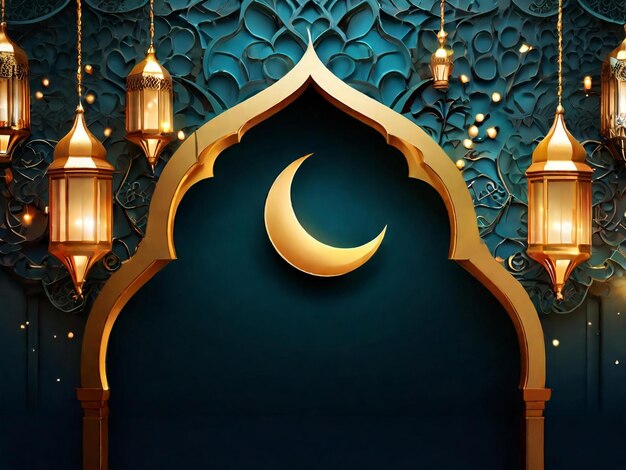 Fondo islámico de Ramadán eid mubarak generado por IA