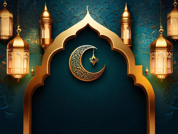 Fondo islámico de Ramadán eid mubarak generado por IA