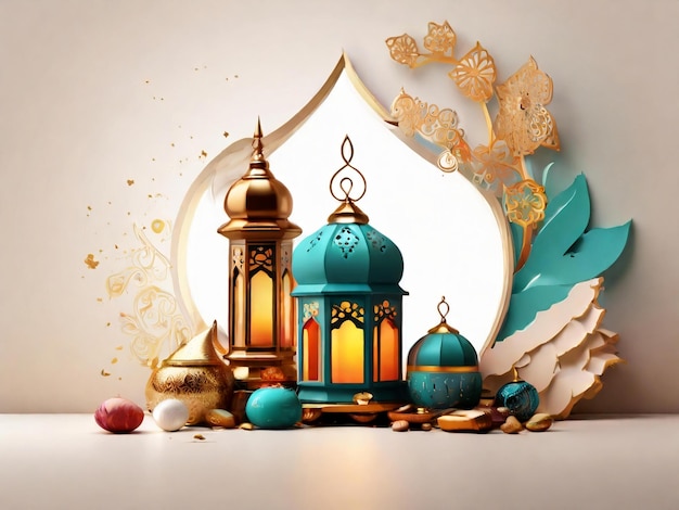 Fondo islámico de Ramadán eid mubarak generado por IA