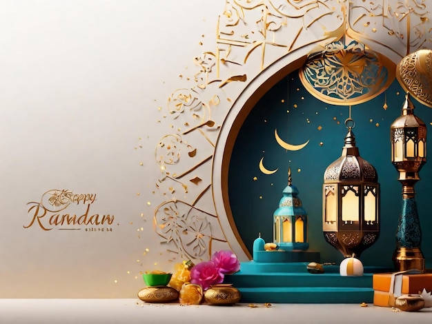 Fondo islámico de Ramadán eid mubarak generado por IA