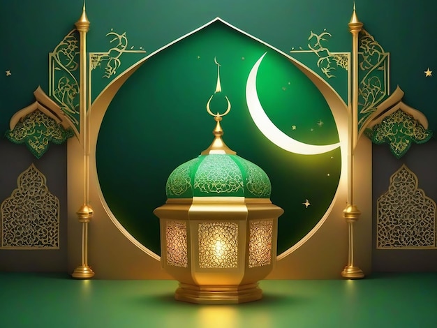 Fondo islámico realista Eid Mubarak especial 3d ai generado