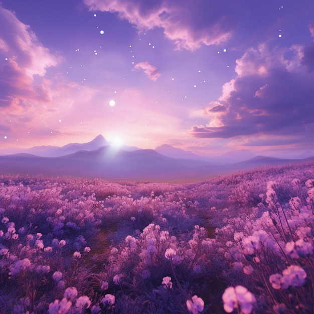 Un fondo de jardín de flores de lavanda