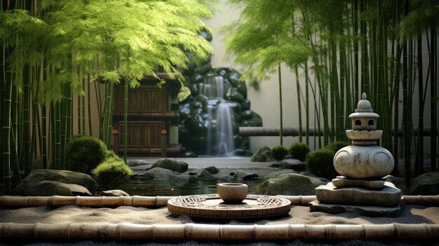 El fondo del jardín sereno zen