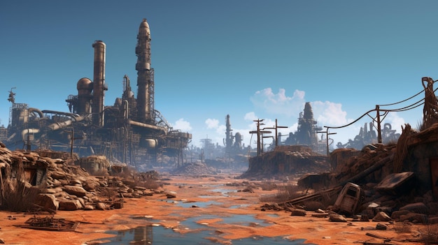 Foto el fondo del juego postapocalyptic wastelands