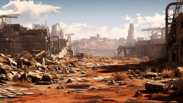 Foto el fondo del juego postapocalyptic wastelands