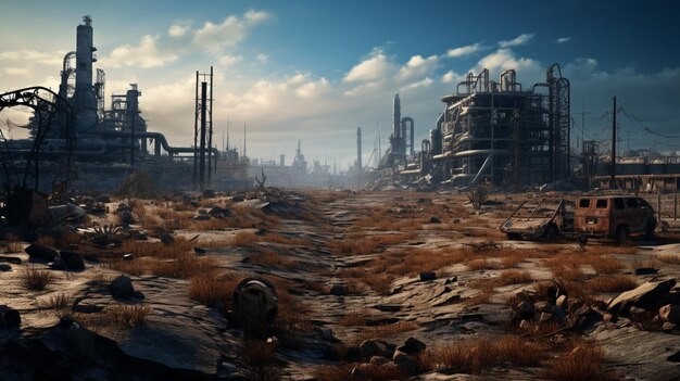 Foto el fondo del juego postapocalyptic wastelands