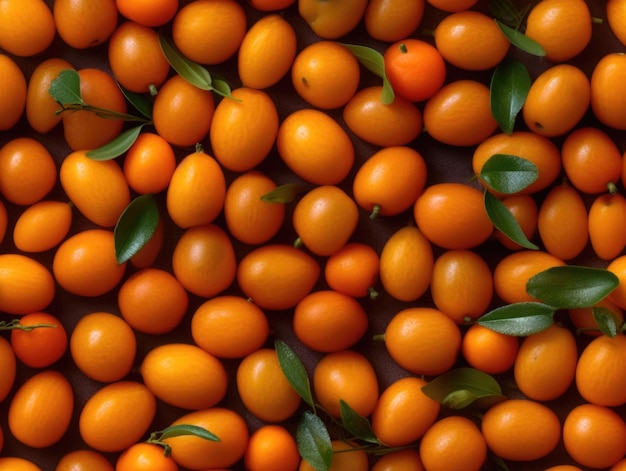 Fondo de kumquats como IA generativa de mosaico sin fisuras