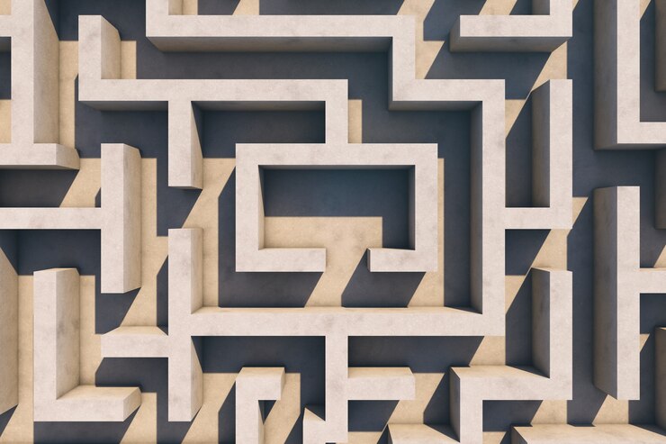 Foto fondo de laberinto de render 3d