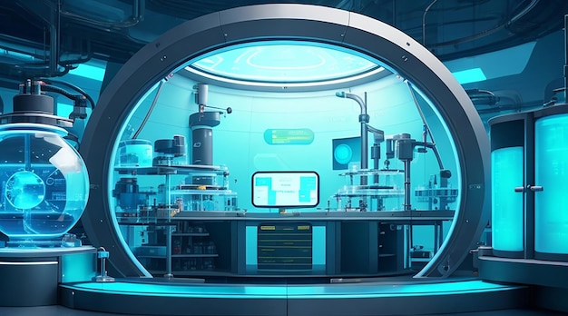 Fondo de laboratorio de ciencia futurista