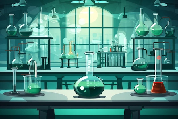 Fondo de laboratorio de ciencias de estilo futurista