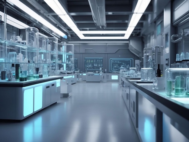 Fondo de laboratorio de ciencias futuristas
