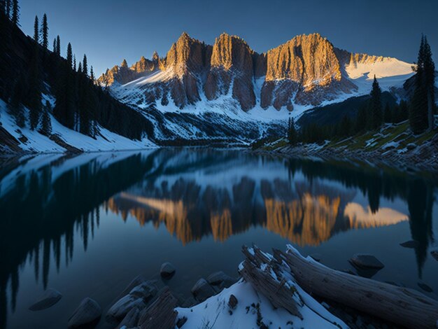 Foto fondo del lago de montaña