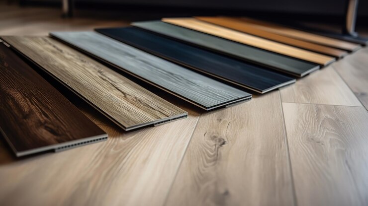 Fondo laminado Muestras de laminado o parquet con un patrón Generativo Ai