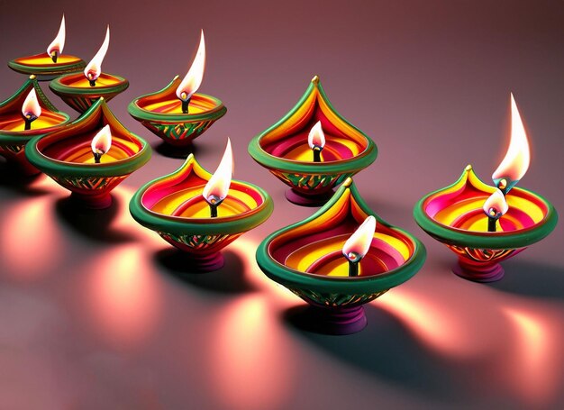 Foto fondo de lámpara de aceite de diwali