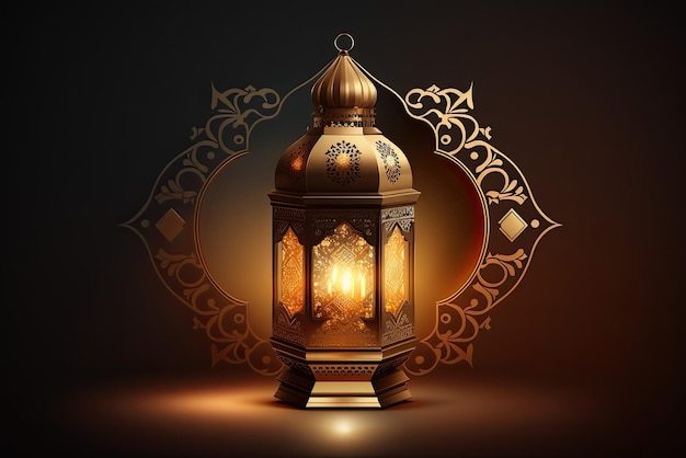 Fondo de lámpara islámica para el mes sagrado Ramadán Kareem Concepto generado por AI