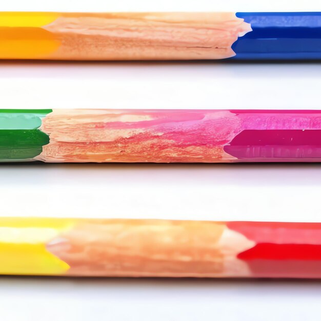 Foto un fondo de lápices mínimos un arco iris brillante