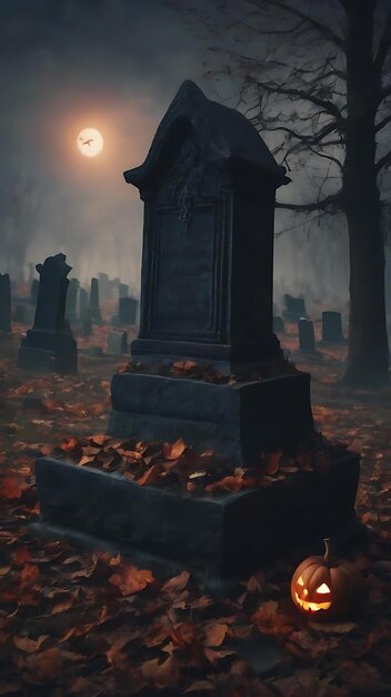 El fondo de la lápida de horror oscuro de Halloween