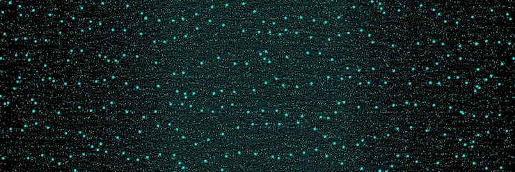Foto fondo largo abstracto con partículas verdes brillantes